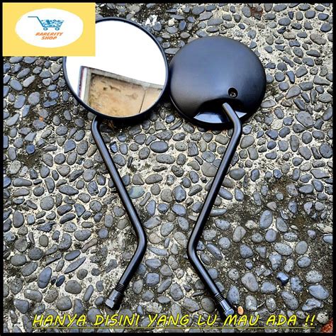 Jual Spion Retro Hitam Panjang Model Vespa Klasik Bulat Untuk Motor