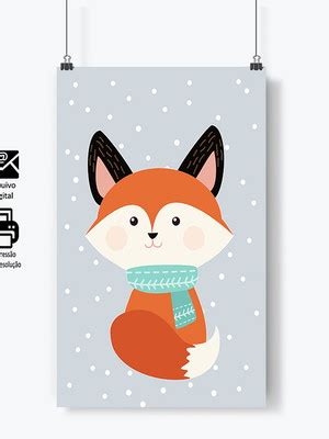 Arte Digital Quadro Raposa Compre Produtos Personalizados No Elo