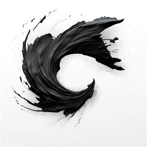 Premium AI Image | Abstract Black Photoshop Brush on Plain White Background