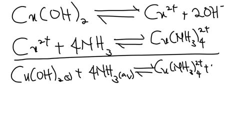 Solved Consider The Insoluble Compound Copperii Hydroxide Cuoh2 The Copperii Ion Also