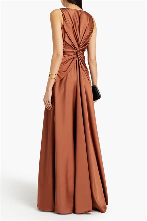 Halston Mia Twist Back Satin Gown The Outnet