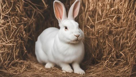 Premium Photo A Rabbit Is Sitting In A Hay Bale With Hay