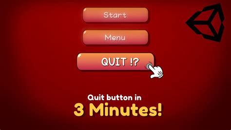 How To Make A Quit Button In 3 Minutes Quick And Simple Unity Tutorial