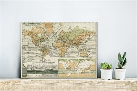 Canvas Wereldkaart X Wanddecoratie Vintage Wereldkaart Met