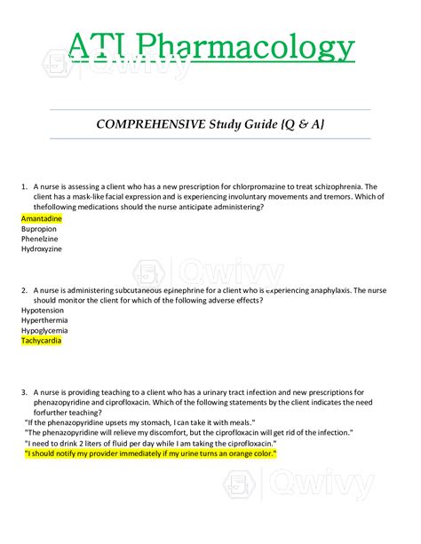 Summary ATI Pharmacology Proctored Exam Comprehensive Study Guide