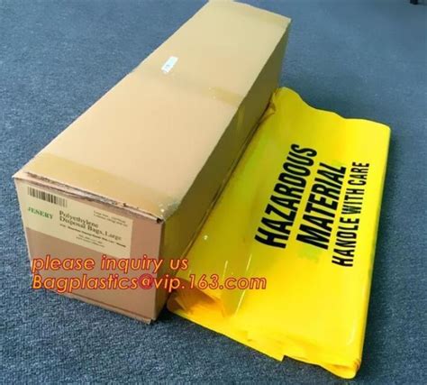 Disposable Plastic Biohazard Bags Infectious Linen Waste Bags Yellow