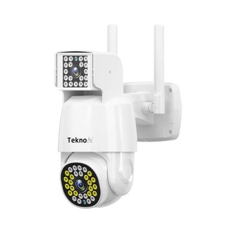jual ip camera dua kamera cctv teknobi mengikuti gerakan tahan hujan