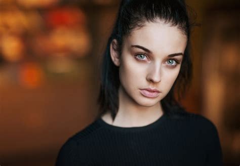 Juicy Lips Alla Berger Brunette Portrait Face Maxim Maksimov