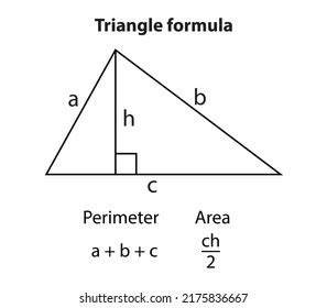 Triangle Area Formula Illustration On Black Stock Vector (Royalty Free ...