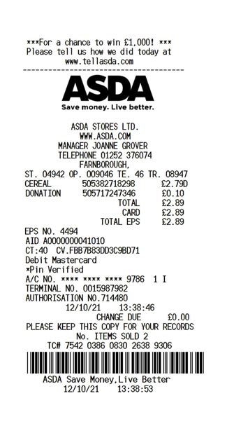 ASDA Receipt Template 1