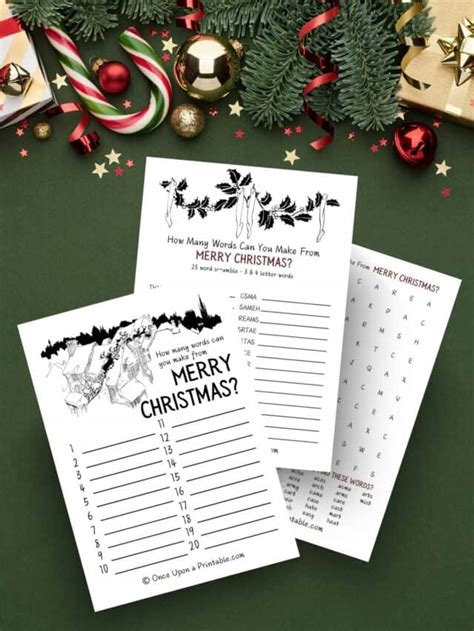 How Many Words Can You Make From Merry Christmas Printables Once