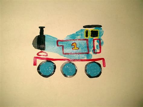 Thomas The Train Footprint Art Handprintfootprint Crafts Pintere