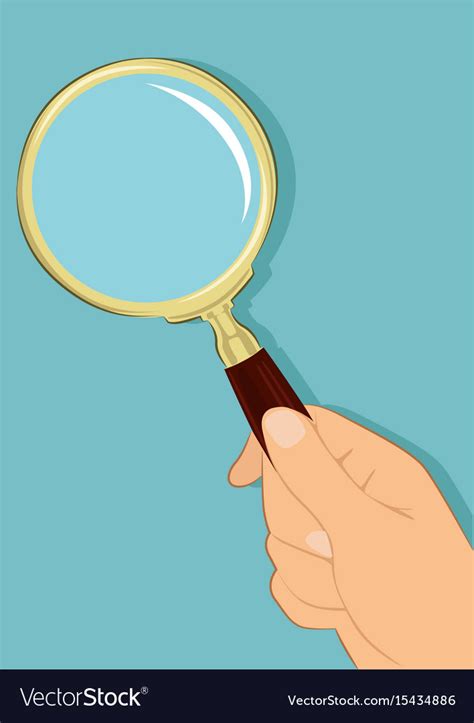 Male Hand Holding Magnifying Glass Royalty Free Vector Image