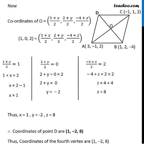 Misc 1 Three Vertices Of Parallelogram Abcd Are Distance Between T