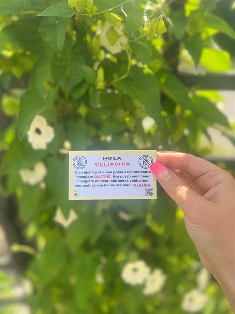 ITALIAN Coeliac Disease Travel Translation Card Restaurant Card Medical