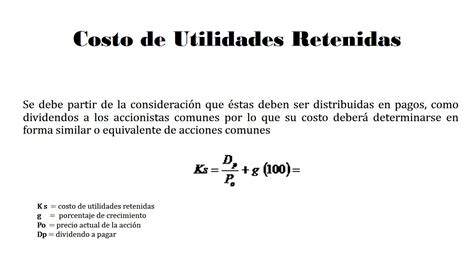 ADMINISTRACION FINANCIERA II COSTO DE UTILIDADES RETENIDAS