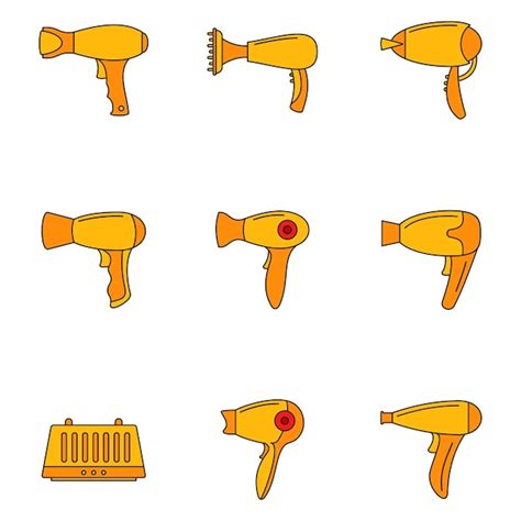 Premium Vector Hair Dryer Icon Set Outline Set Of Hair Dryer Vector