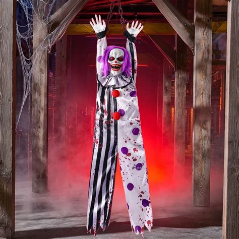 Ayieyill 63in Halloween Animatronics, Hanging Halloween Clown Sound