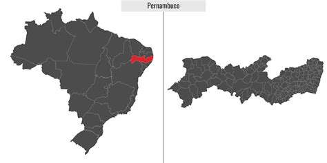 Mapa Do Estado De Pernambuco No Brasil Vetor Premium