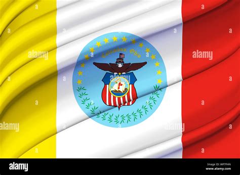 Columbus Ohio Waving Flag Illustration Regions And Cities Of The