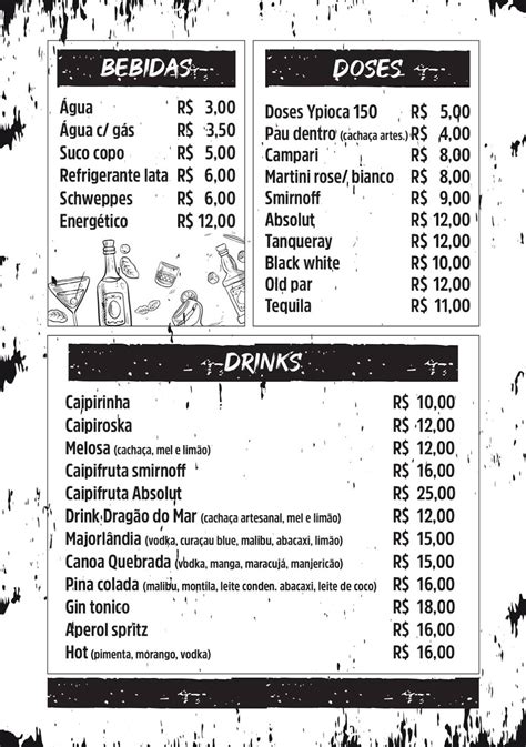 Menu Em Cerveja Drag O Do Mar Pub Bar Aracati