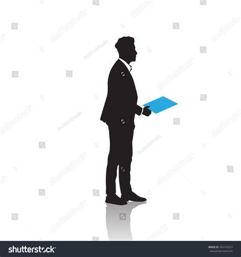 Business Man Black Silhouette Standing Full Stock Vector (Royalty Free ...