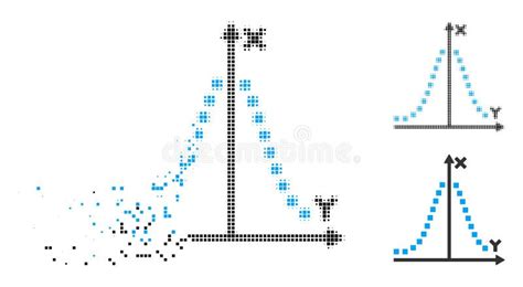 Icono De Semitono Destructed Del Diagrama Del Gauss Del Pixel