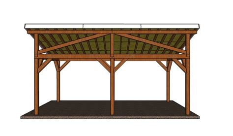 X Pavilion Lean To Roof Plans