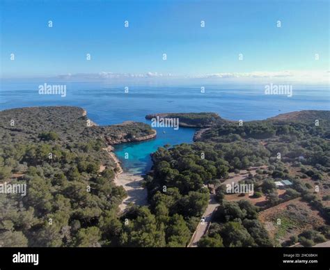 Panoramic Photo Of Cala Sa Nau Beach In Mallorca Beautiful View Of The