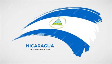 Bandeira De Pincelada De Desenho Manual Da Nicarágua Com Ilustração Vetorial De Efeito De