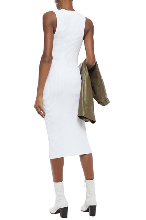 Rag Bone Brea Paneled Ribbed And Cable Knit Midi Dress The Outnet