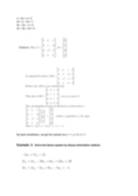 Solution Non Homogeneous System And Gauss Elimination Method For Linear