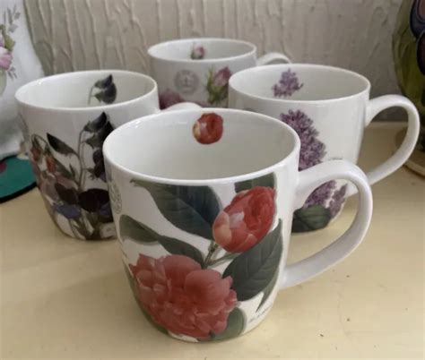 Royal Botanic Gardens Kew Fine China Mugs Floral Garden Unused