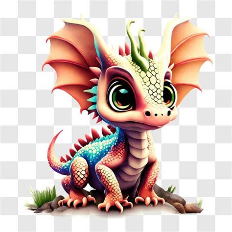 Download Cute And Playful Dragon On Rocks Png Online Creative Fabrica