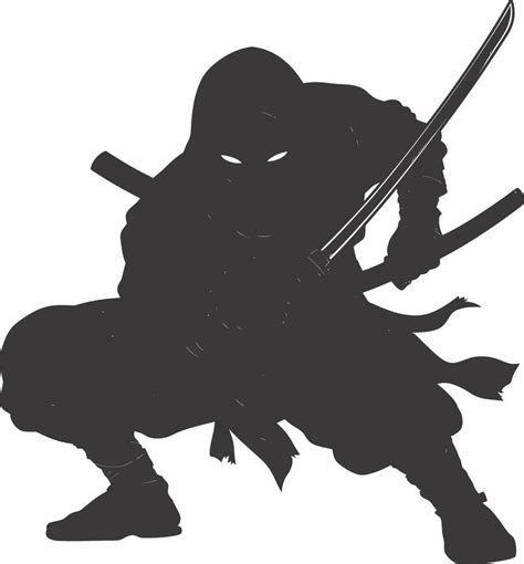 Ai Generated Silhouette Ninja Assassin Black Color Only Full Body 39603925 Vector Art At Vecteezy