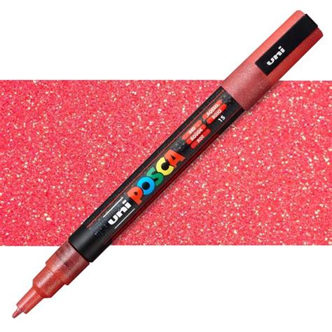 Posca Pc 3M Bullet Tip Paint Marker Pen Sparkling Red HobbyShop Ie