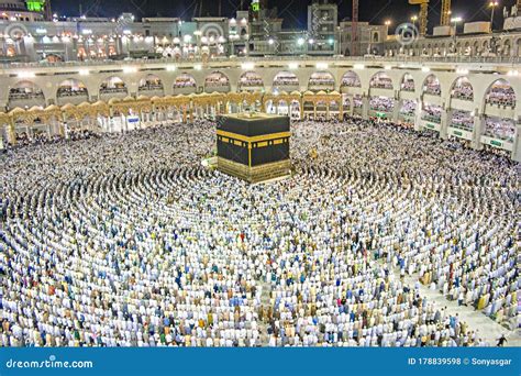 Pilgrims Praying Around Kabah During Hajj Period Editorial Stock Photo