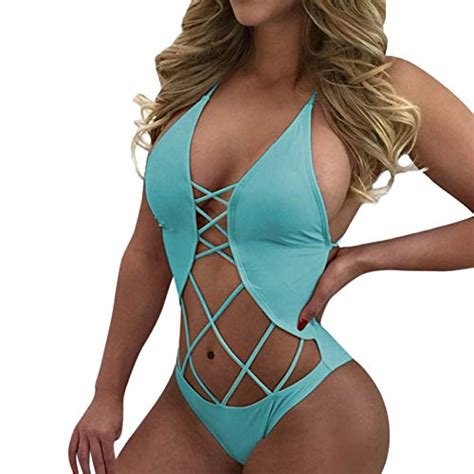 KLV Fashion Summer Beach Mujer Bikinis Women One Piece Bandage Bikini