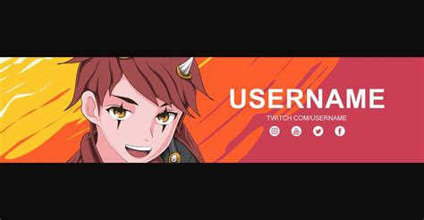 Premium Vector | Anime twitch banner design template