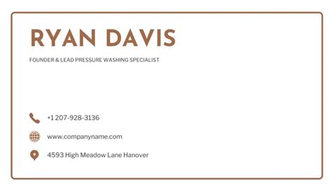 White Minimalist Pressure Washing Business Card Venngage