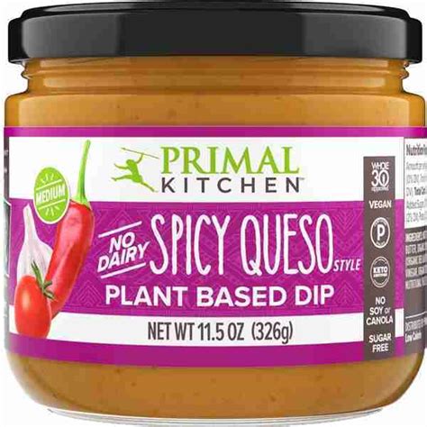 Primal Kitchen No Dairy Spicy Queso Style Plant Based Dip Food E Concepts