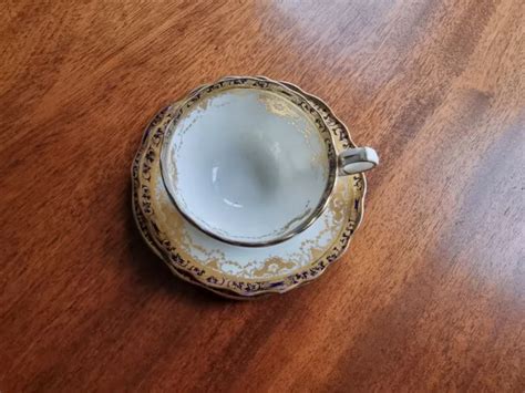 Single Vintage Hammersley Langton Gold And Cobalt Blue Cup Saucer And