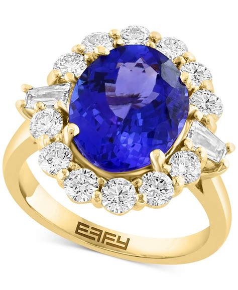 Effy Collection Effy® Limited Edition Tanzanite 4 3 4 Ct T W And Diamond 1 3 8 Ct T W Halo