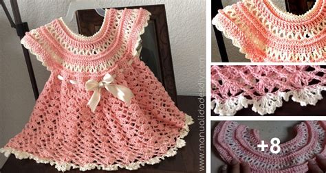 Precioso Vestido Tejido A Crochet Para Nenas Manualidades Diy