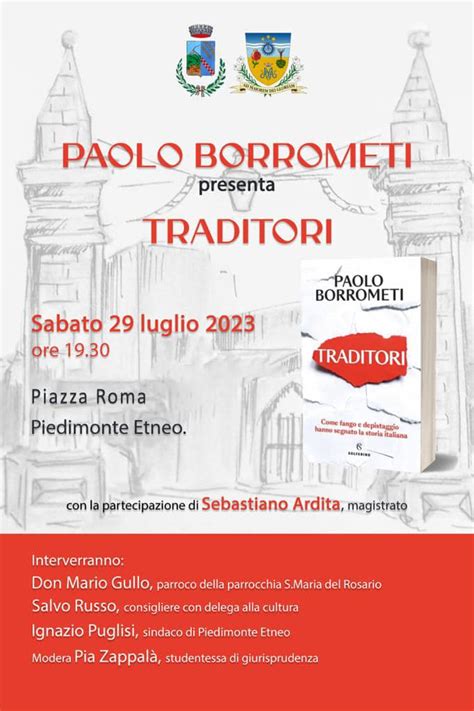 A Piedimonte Etneo Paolo Borrometi Presenta Il Libro Traditori