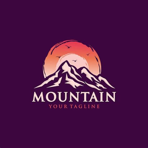 Plantilla de logotipo de aventura en la montaña Vector Premium