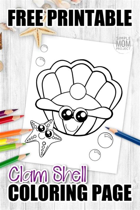 Free Printable Clam Shell Coloring Page Simple Mom Project