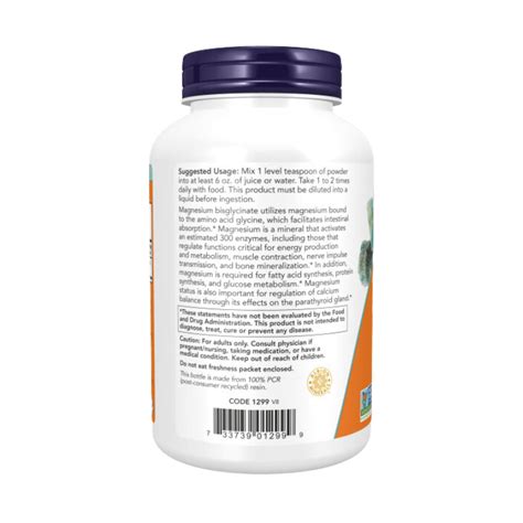 Now Foods Magnesium Bisglycinate Powder G Boost