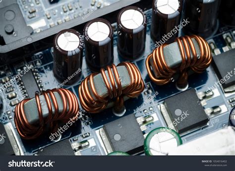 ferrite rings copper wire  electrical stock photo