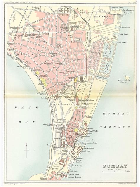 "Vintage Map of Bombay India (1893)" Poster by BravuraMedia | Redbubble